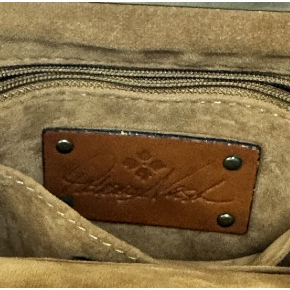 PATRICIA NASH Savena HandCrafted Brown Leather Kisslock Wristlet, Clutch Handbag - Picture 3 of 9